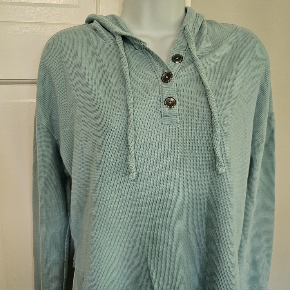 SO Women's Soft Teal Hoodie - Picture 3 of 5